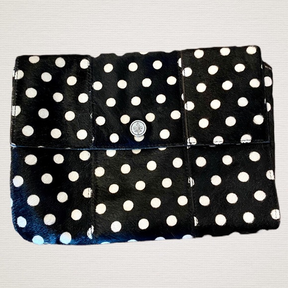 CLUB MONACO Calf Hair Polka Dot Clutch - Picture 9 of 11